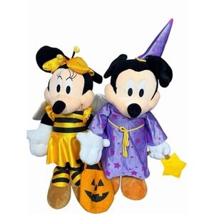 Disney‎ Minnie Bee & Mickey Wizard Plush Set 24" Halloween Costume Large Decor